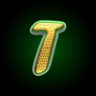 vector golden and green letter t