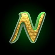 vector golden and green letter n