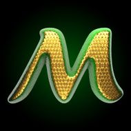 vector golden and green letter m