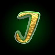 vector golden and green letter i