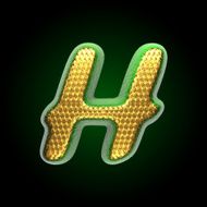 vector golden and green letter h