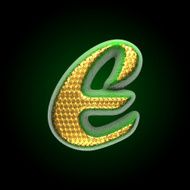 vector golden and green letter e
