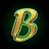 vector golden and green letter b
