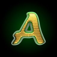 vector golden and green letter a
