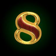 vector golden figure with red wood 8