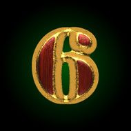 vector golden figure with red wood 6