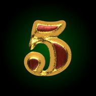 vector golden figure with red wood 5