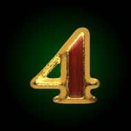 vector golden figure with red wood 4