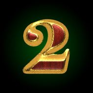 vector golden figure with red wood 2