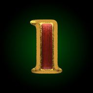 vector golden figure with red wood 1