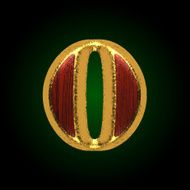 vector golden figure with red wood 0