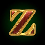 vector golden figure with red wood z