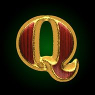 vector golden figure with red wood q
