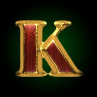 vector golden figure with red wood k