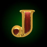 vector golden figure with red wood j