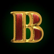 vector golden figure with red wood b