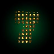 vector golden letter 7 N6