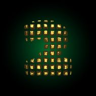 vector golden letter 2 N3