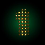 vector golden letter 1 N6