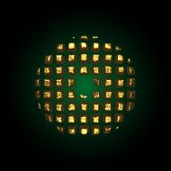 vector golden letter 0 N6