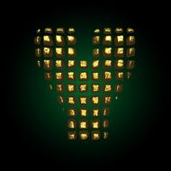 vector golden letter y N6
