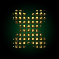 vector golden letter x N6
