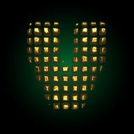 vector golden letter v N6