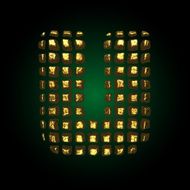 vector golden letter u N4