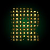vector golden letter r N3