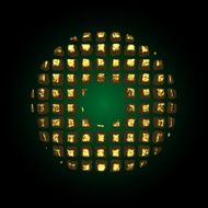 vector golden letter o N3