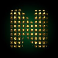 vector golden letter n N5