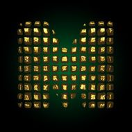 vector golden letter m N3