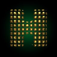 vector golden letter h N5