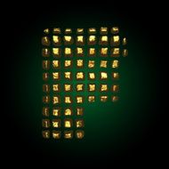 vector golden letter f N5