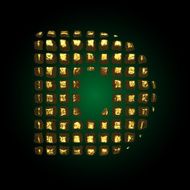 vector golden letter d N6