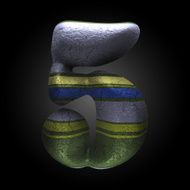 vector colored clay letter 5