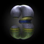 vector colored clay letter 3