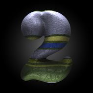 vector colored clay letter 2