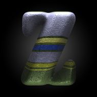 vector colored clay letter z