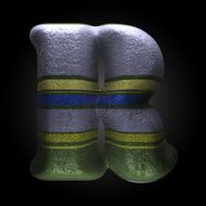 vector colored clay letter r