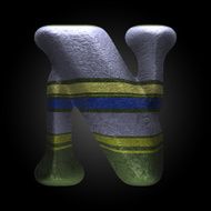 vector colored clay letter n