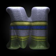 vector colored clay letter m