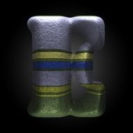 vector colored clay letter e