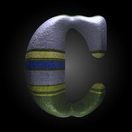 vector colored clay letter c
