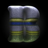 vector colored clay letter b