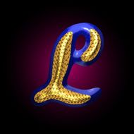 vector golden and blue letter l