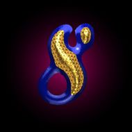 vector golden and blue letter 8 N2