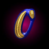 vector golden and blue letter 0 N2
