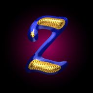 vector golden and blue letter z N2