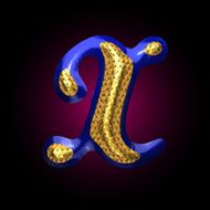 vector golden and blue letter x N2
